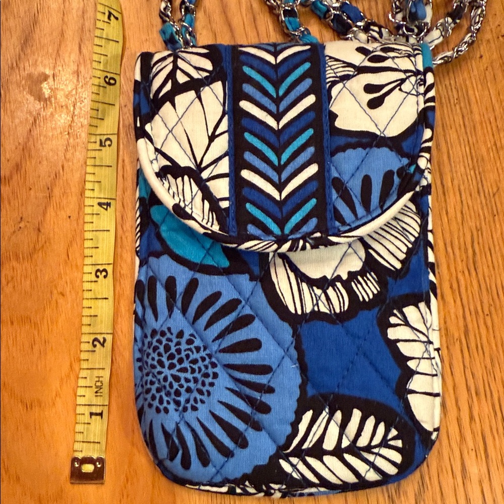 Vera Bradley Cell Phone Crossbody with Chain Strap in Blue Bayou